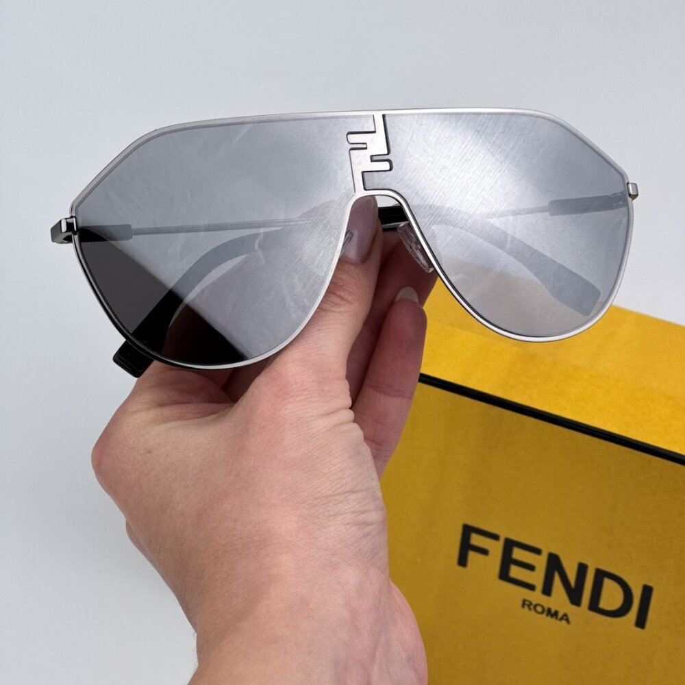 Fendi FE40080U FF MATCH 12C BRAND NEW Sunglasses Ruthenium Mirror Unisex Round